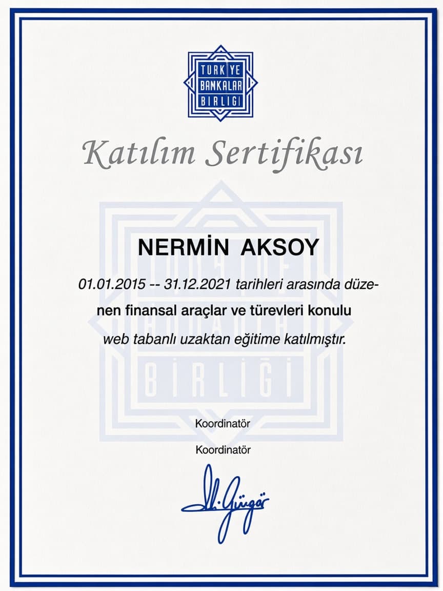 Katılım Sertifikası - Finansal Araçlar ve Türevleri — Nermin Aksoy