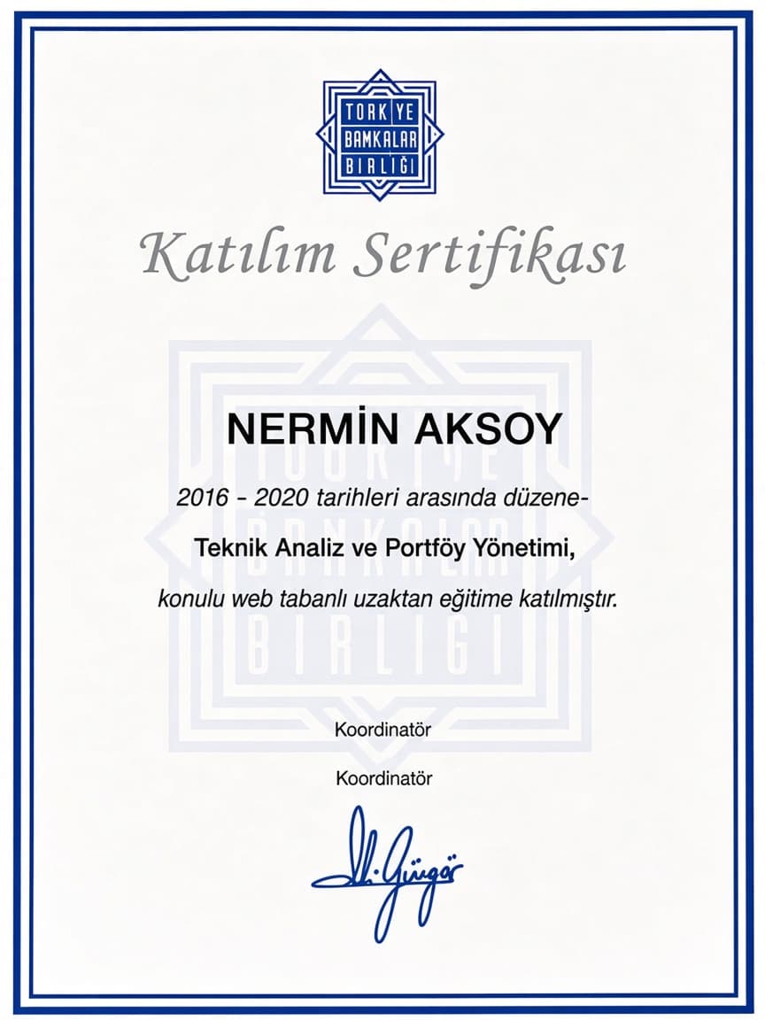 Katılım Sertifikası - Teknik Analiz & Portföy — Nermin Aksoy